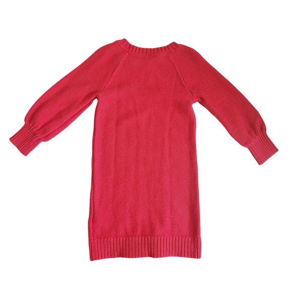 Baby Gap Toddler Cable Knit Sweater Dress 3T Red Long Sleeve Ribbed Cuffs Cotton - Picture 2 of 8